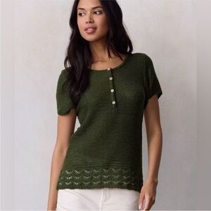 LC Lauren Conrad Forest Green Knit Tee